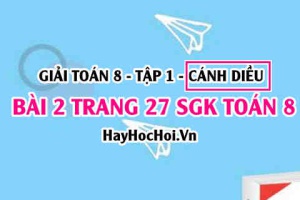 Giải bài 2 trang 27 Toán 8 Tập 1 SGK Cánh Diều